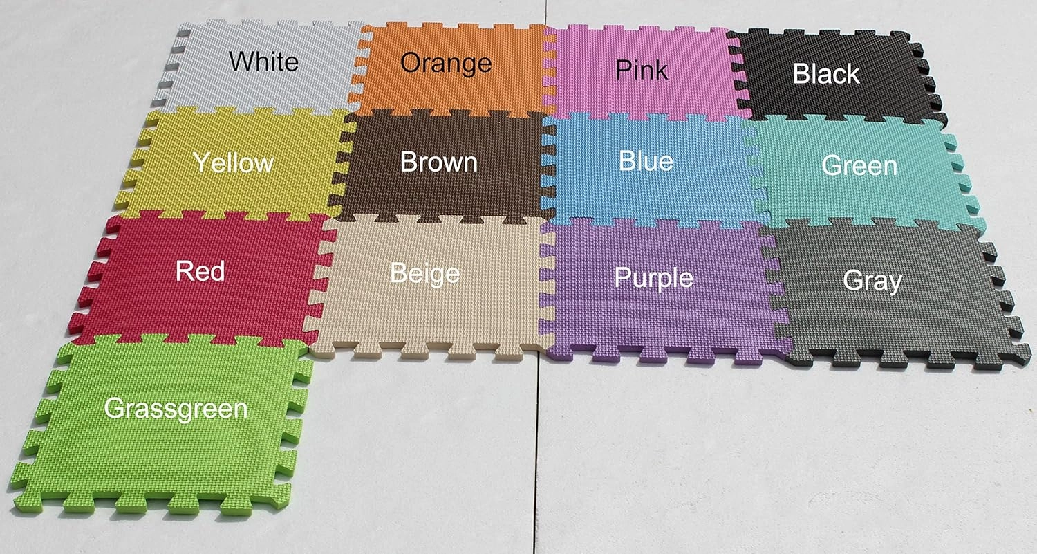 YIMINYUER® 20 Tiles (30cm×30cm×1cm Each Tile) Baby Soft Puzzle Play Mats, Kids Thick EVA Foam Floor, Toddlers & Children's Soft Interlocking Mat R01R04R09G301020