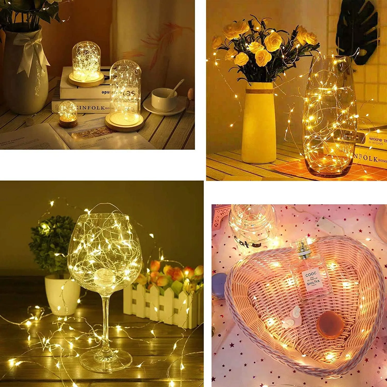 YJFWAL 12 Pack 30 LED Fairy String Lights with Timer Function, Waterproof Fairy Lights Wire Lights,Battery Operated Firefly Lights(AAA Batteries Included),for Patio,Garden,Wedding Decor (Warm White)