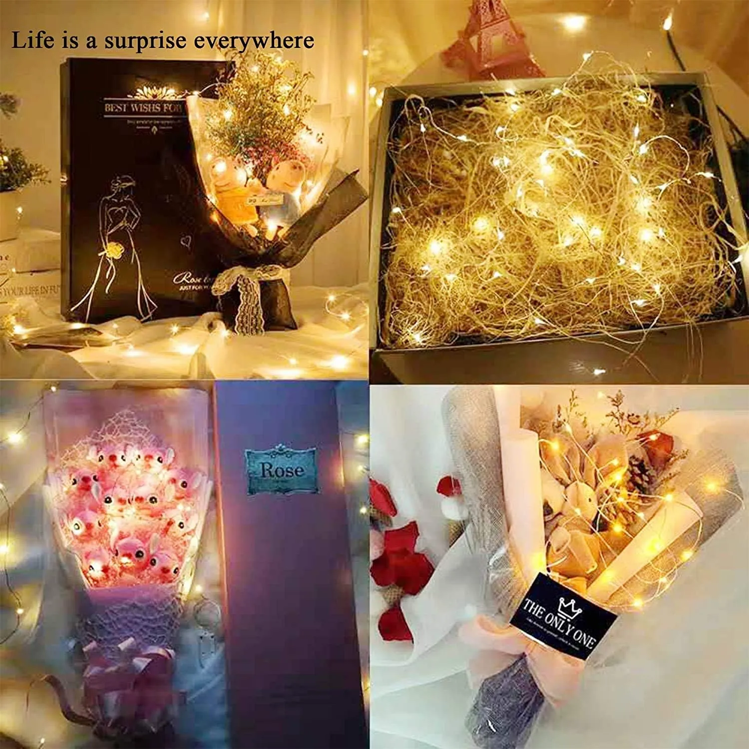 YJFWAL 12 Pack 30 LED Fairy String Lights with Timer Function, Waterproof Fairy Lights Wire Lights,Battery Operated Firefly Lights(AAA Batteries Included),for Patio,Garden,Wedding Decor (Warm White)
