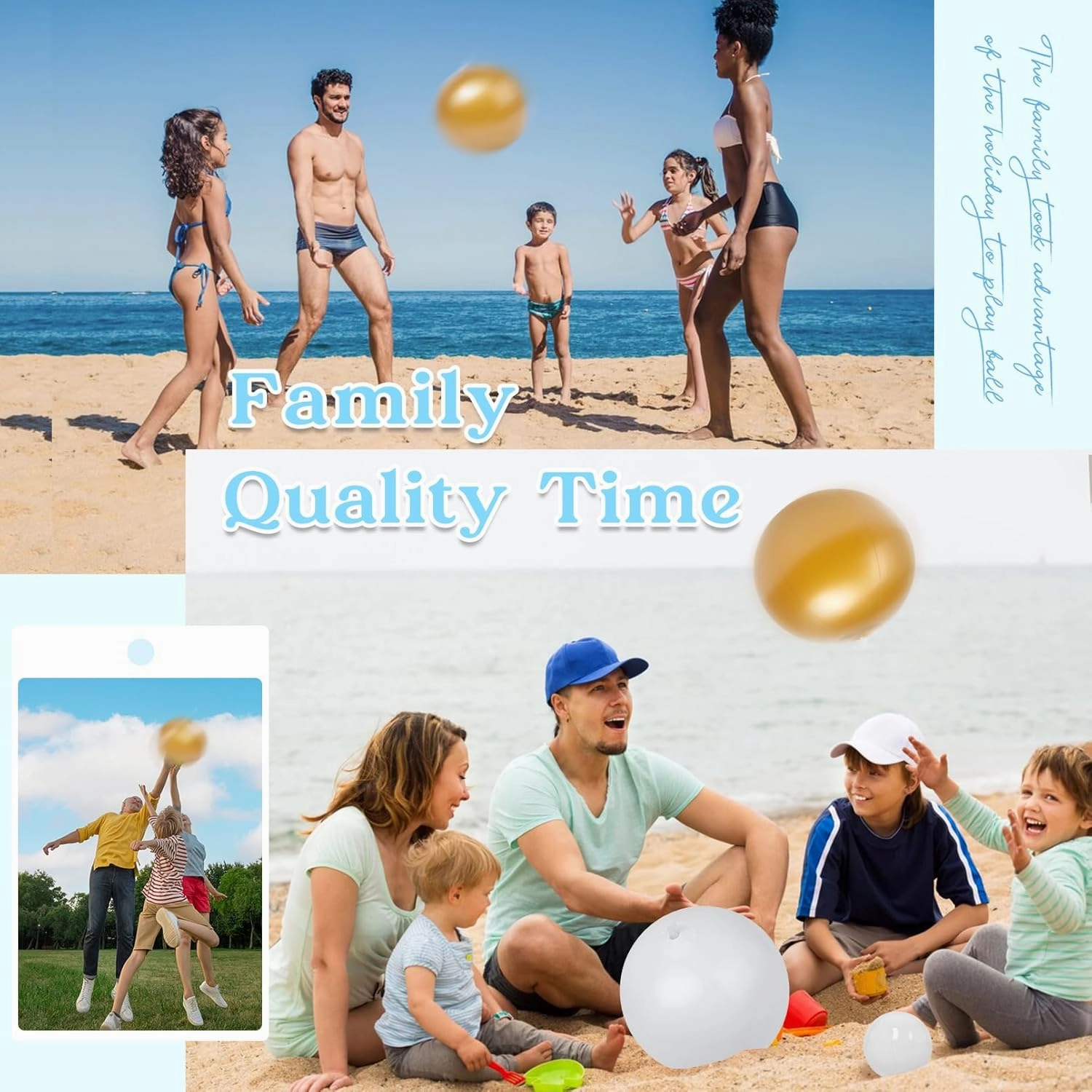 YOGFIT 24 PCS Beach Ball, Golden Inflatable Beach Balls for Swimming Pool Party Toys Decorations, Summer Beach Party Favor(6PC *5 inch, 6PC*12 inch,6PC*16 inch,6PC*20 inch)
