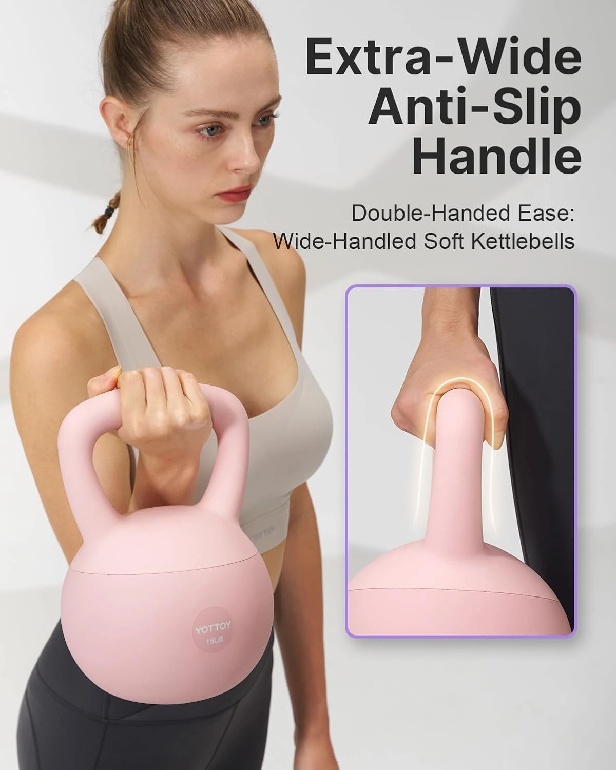 YOTTOY Soft Kettlebell,Kettlebell Anti-Slip Grip Weight for Home Workouts, Kettlebells Set Strength and Safety Guaranteed
