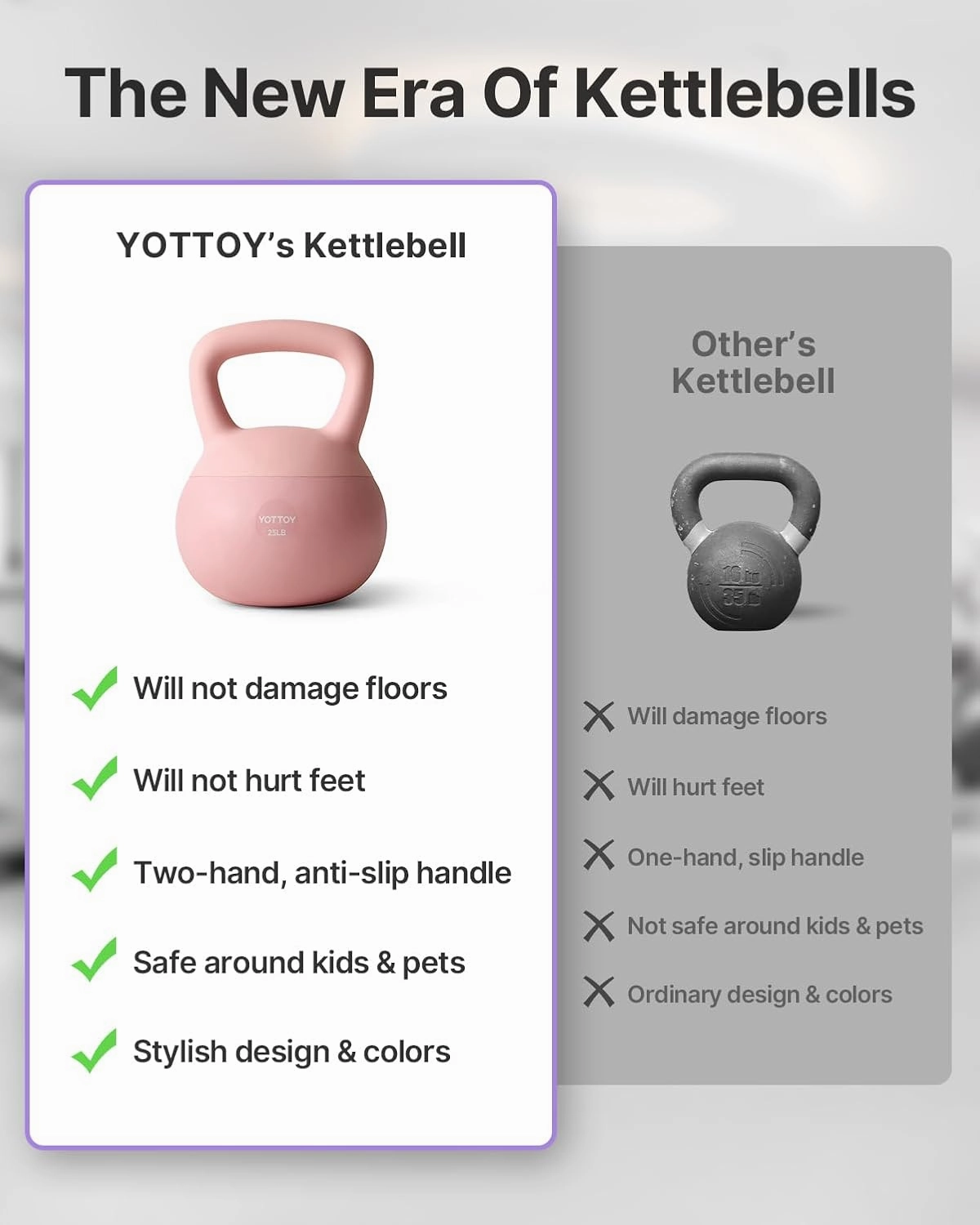 YOTTOY Soft Kettlebell,Kettlebell Anti-Slip Grip Weight for Home Workouts, Kettlebells Set Strength and Safety Guaranteed