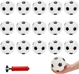 Youeon 16 Pcs 5.5 Inch Inflatable Small Soccer Balls for Kids with Hand Pump, Swimming Pool Balls Beach Balls for Indoor & Outdoor Games, Party Favors, Summer Sports Gift for Adults & Kids