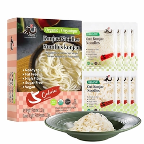 YUHO Organic Konjac Shirataki Noodles Spaghetti & Fettuccine 8 Pack Ready to Eat Oat Vegan Gluten Free Low Carb Calorie Sugar Free Plant-Based Soy Free Paleo and Keto Friendly 53.61 Oz Variety Pack