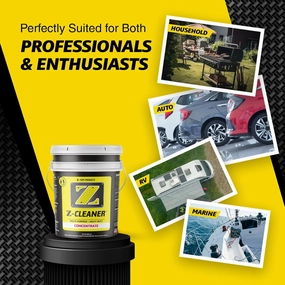 Z-Cleaner Boat Vinyl Cleaner, Dirt, Grime and Water Spot Remover, Heavy-Duty Concentrated Multi-Purpose Cleaner for Boat, RV, Home, Golf Carts, Nonflammable and Safe, 5 Gallon Concentrated