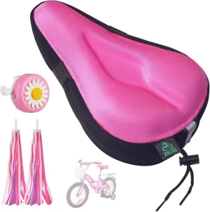 Zacro Gel Kids Bike Seat Cushion Cover for Boys & Girls, Anti-Slip Bike Seat Cover for Toddler, Breathable & Extra Soft Memory Foam Child Bicycle Saddle Padded with Reflective Strip, 9"x6"