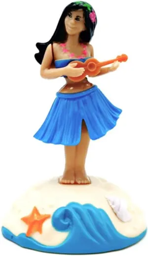 Zcargel Solar Dancing Figurine, Hawaii Dancing Girl Solar Figurine Hawaiian Hula Shaking Head Dancer Figurine Car Dashboard Cute Decor Hula Dancing Girl Solar Powered Dancing Girl Doll