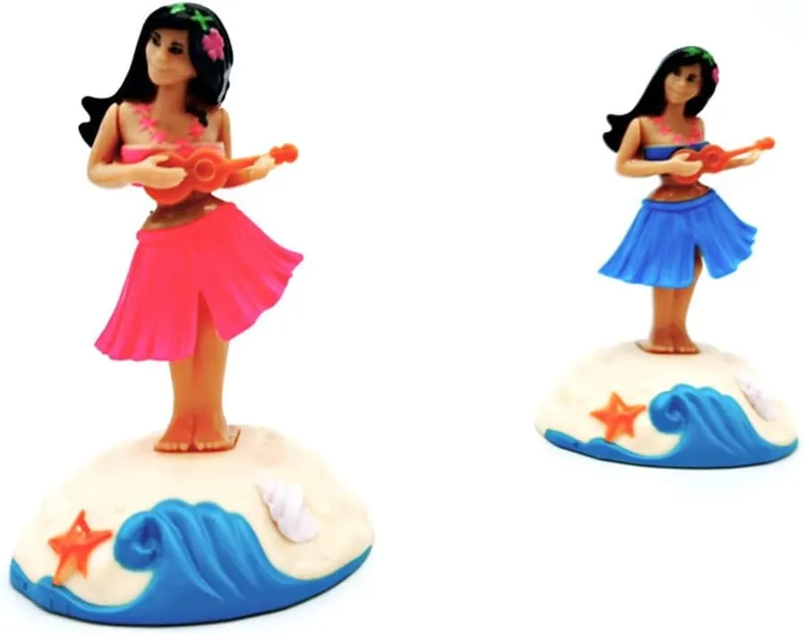 Zcargel Solar Dancing Figurine, Hawaii Dancing Girl Solar Figurine Hawaiian Hula Shaking Head Dancer Figurine Car Dashboard Cute Decor Hula Dancing Girl Solar Powered Dancing Girl Doll