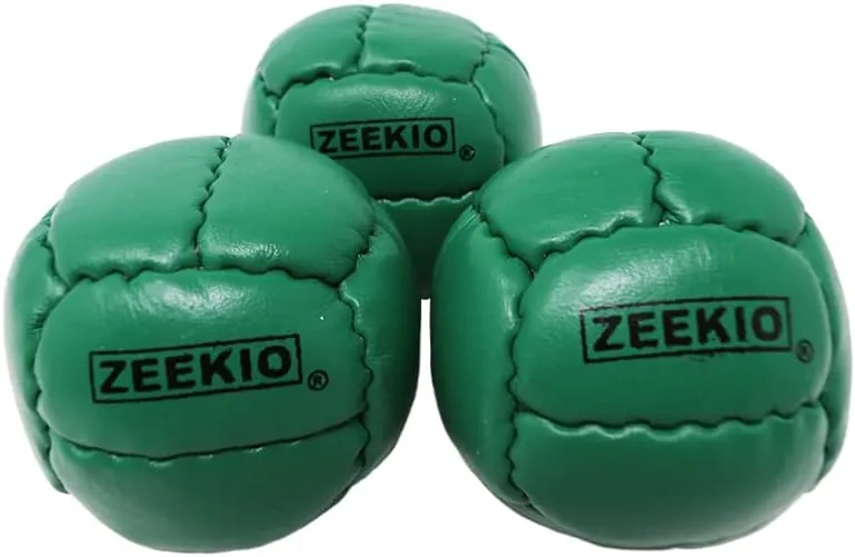 Zeekio - Galaxy Juggling Ball - Professional Grade - Suitable for All Levels & Ages - Premium 12 Panel Genuine Leather Ball Durable - 130 Grams 67mm - Set of 3 - Green
