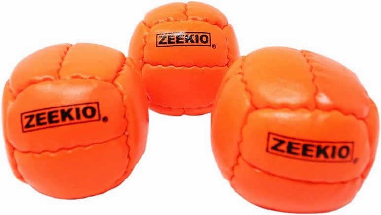 Zeekio - Galaxy Juggling Ball - Professional Grade - Suitable for All Levels & Ages - Premium 12 Panel Genuine Leather Ball Durable - 130 Grams 67mm - Set of 3 - Orange