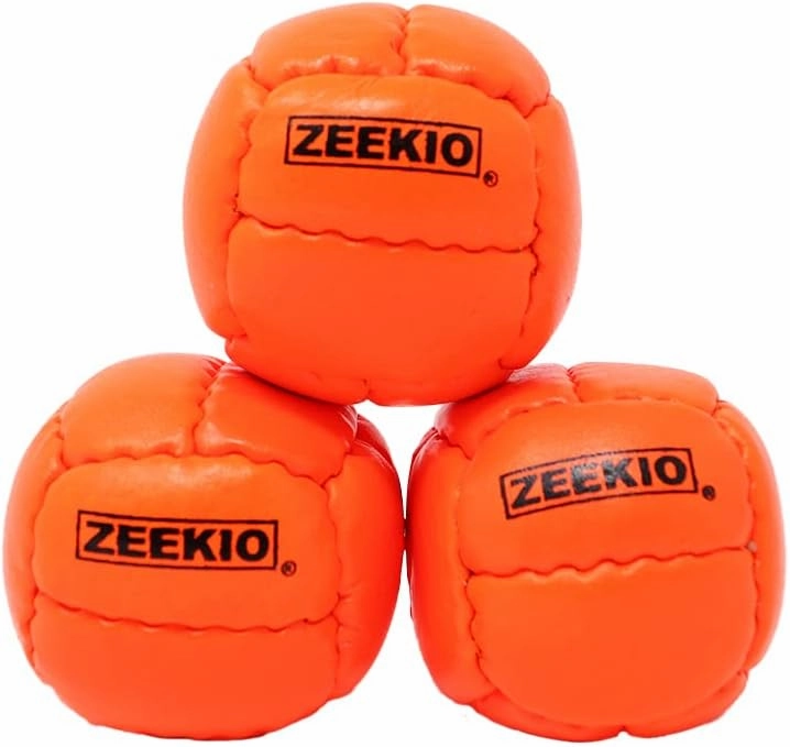 Zeekio - Galaxy Juggling Ball - Professional Grade - Suitable for All Levels & Ages - Premium 12 Panel Genuine Leather Ball Durable - 130 Grams 67mm - Set of 3 - Orange