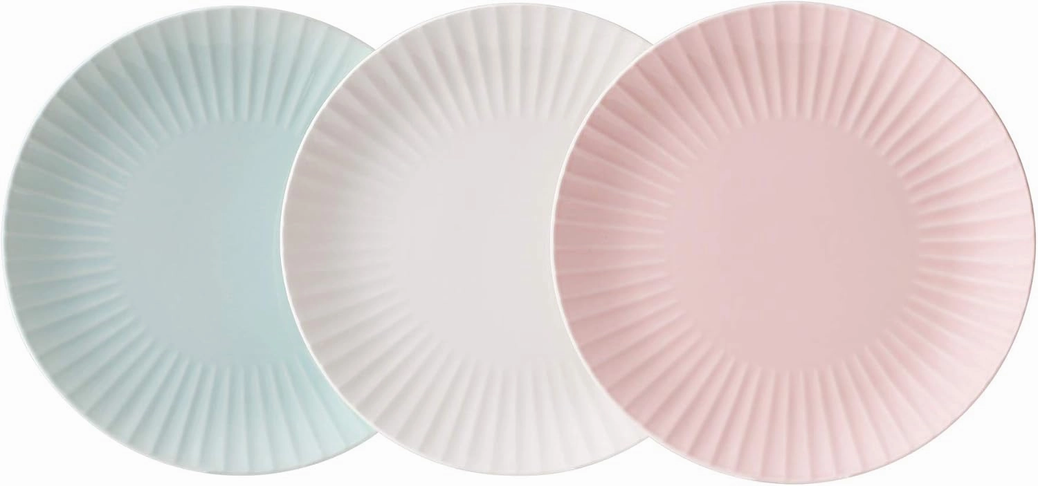 ZEN Pleats Porcelain Dinner Plates 11 Inch Set of 6 (Mixed Color)