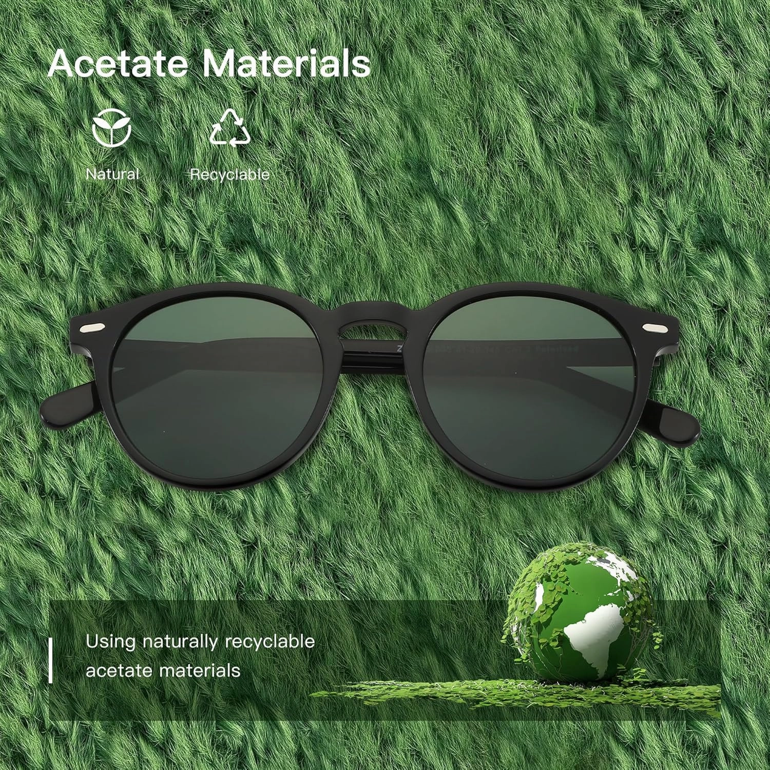 ZENOTTIC Polarized Sunglasses Women Small Round Sun Glasses Trendy Retro Sunglass UV Protection Shades for Men Womens