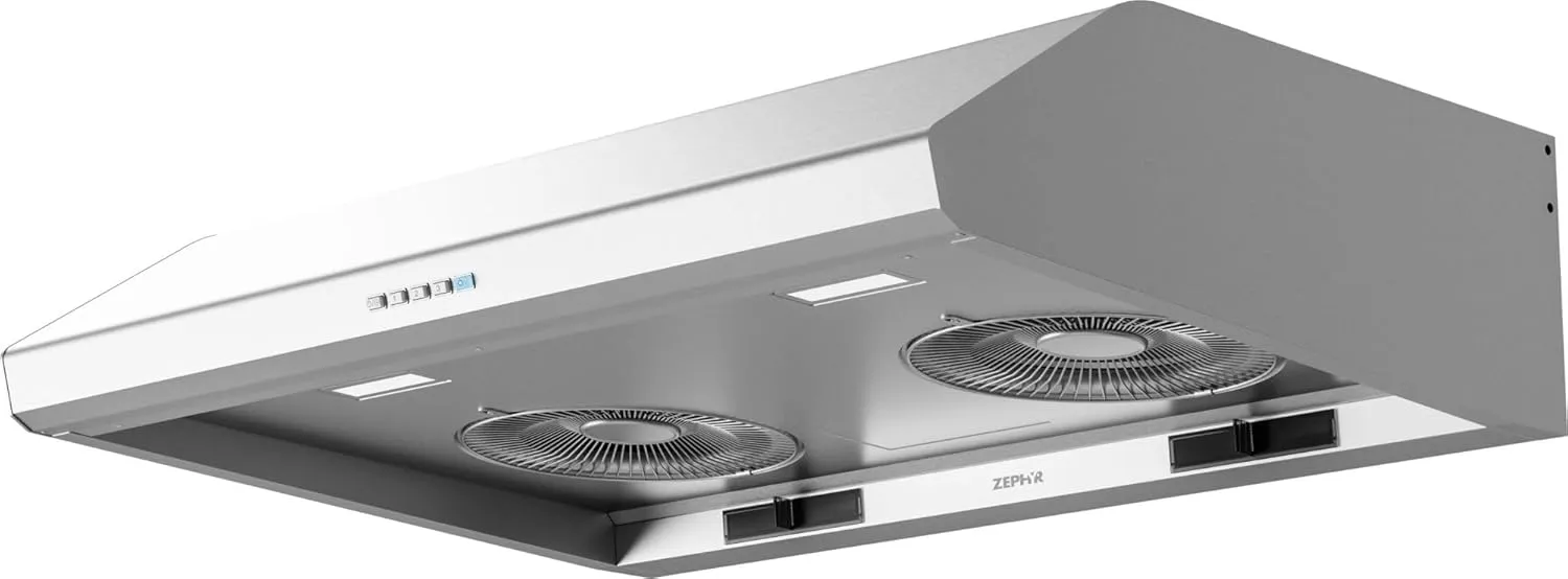 Zephyr AK2536C Hurricane 290-695 CFM 36 Inch Wide Under Cabinet Range Hood with LumiLight LED Lighting - Stainless Steel