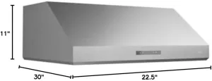 Zephyr AK7300A Tidal I 200-700 CFM 30 Inch Wide Under Cabinet Range Hood with LumiLight LED Lighting - Stainless Steel