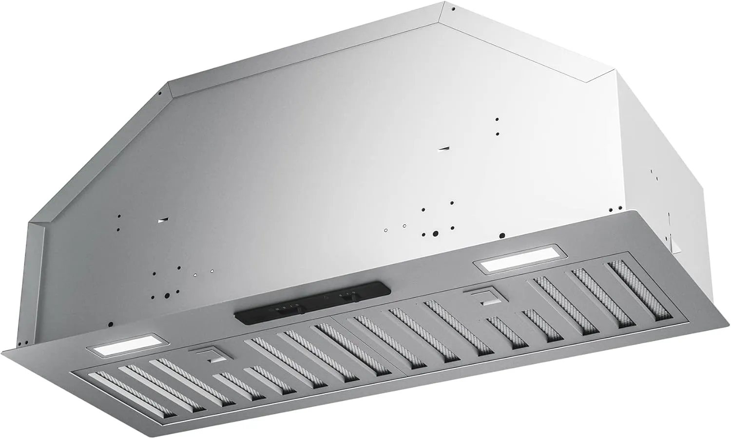 Zephyr AK8100BS Range Hood 600 CFM Power 3 Speed Fan Tornado I Canopy Vent Insert with Angled Housing, Hybrid Baffle Filters and Dual LED Lights
