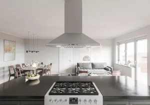 Zephyr ZNA-M90D Napoli 200 - CFM 36 Inch Wide Island Range Hood with LumiLight LED Lighting - Stainless Steel