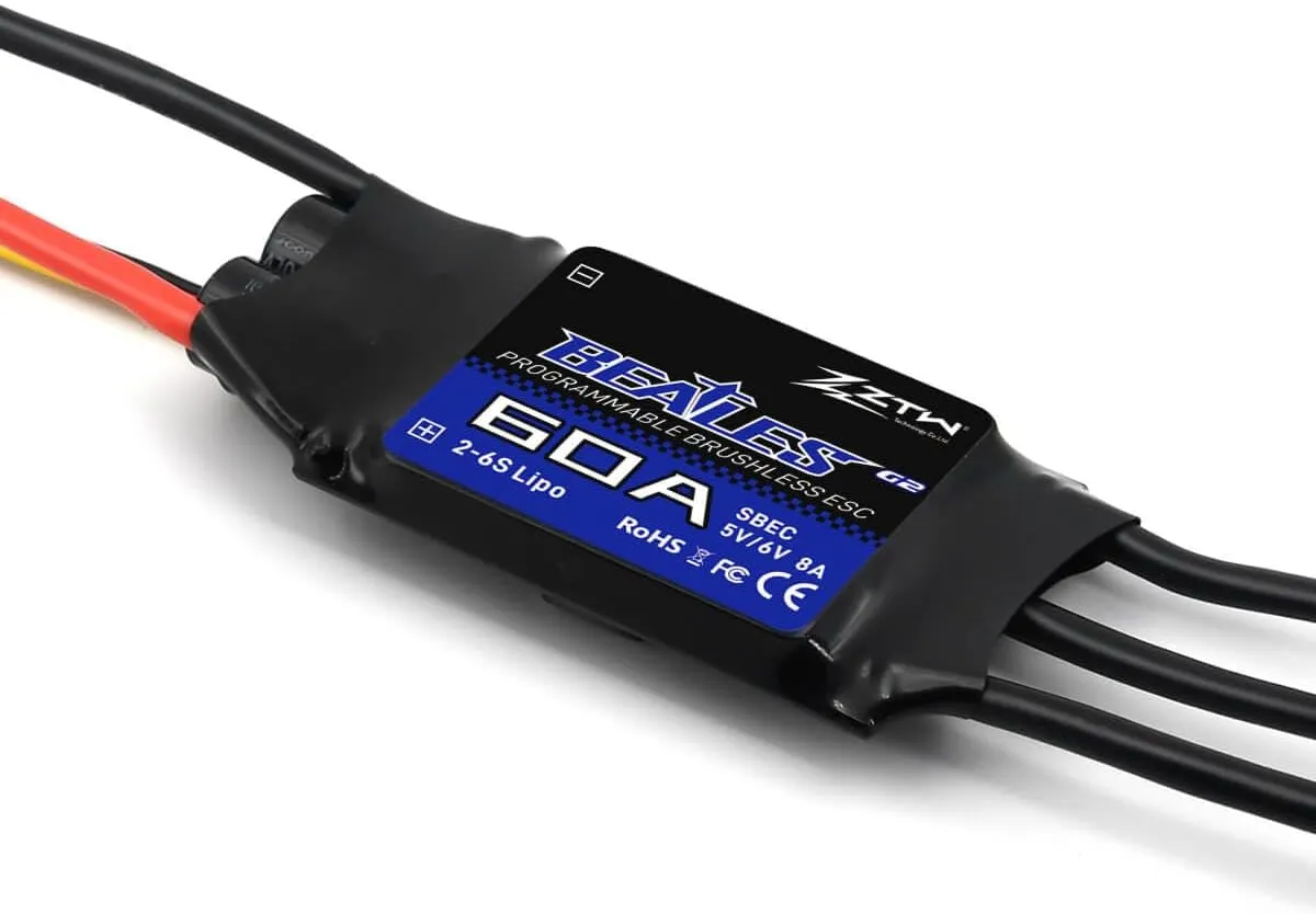 ZTW Beatles G2 60A ESC with SBEC Output 8A/5.0,6.0V for RC Drone RC Helicopter (ZTW Beatles 60A ESC)