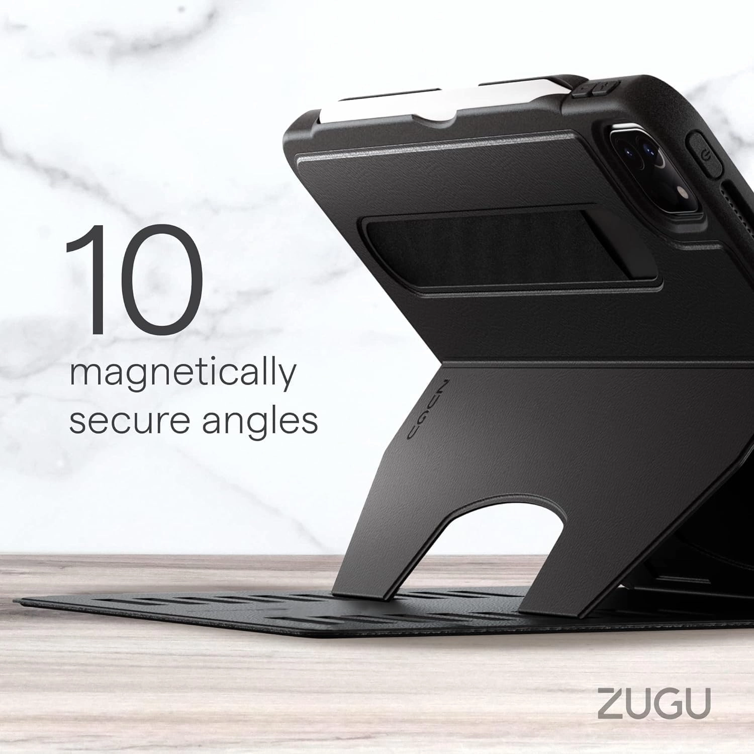 Zugu Case for iPad Air 13 Inch M3 2025 & M2 2024 &/12.9 inch (3rd/4th Gen), Slim Protective Cover with Apple Pencil Charging & Storage, Auto Wake/Sleep, Multiple Viewing Angles (Pine)