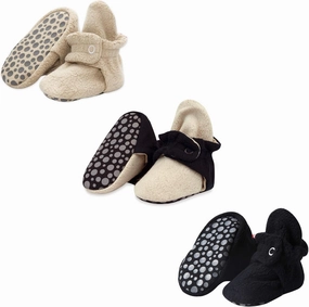 Zutano Cozie Fleece Baby Booties with Grippers, Stay-On Baby Shoes, Bundle, 12M