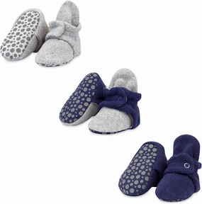 Zutano Cozie Fleece Baby Booties with Grippers, Stay-On Baby Shoes, Bundle, 24M